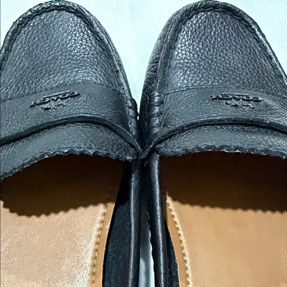 Coach Women's Textured Black Loafers - Picture 4 of 9